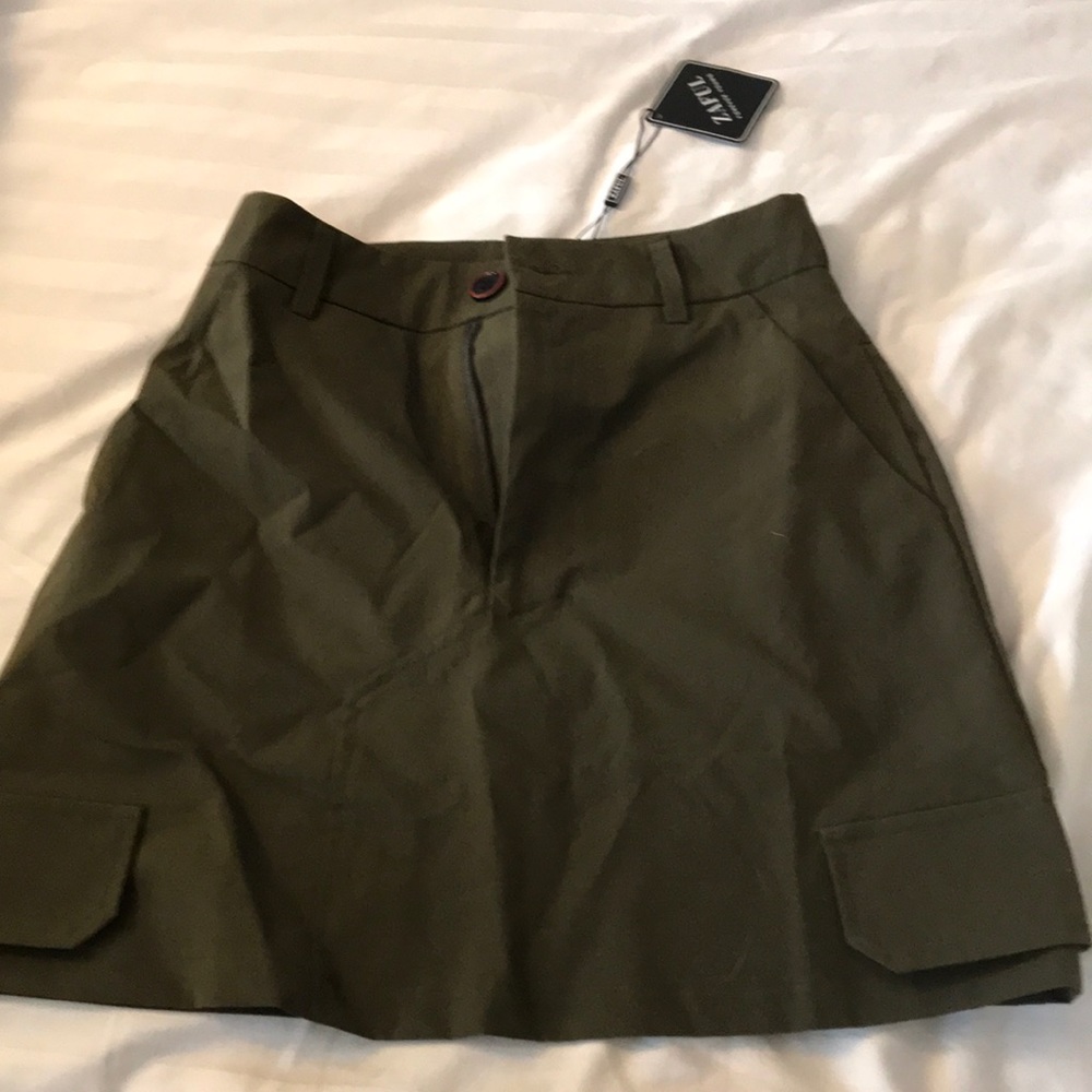 Army green skirt